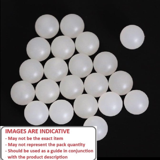 Ball    7.94 mm Polypropylene - Precision Grade 2 - Off White - MBA  (Pack of 1000)