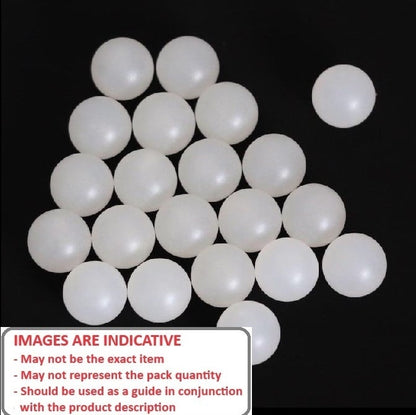Ball   15.88 mm Polypropylene - Precision Grade 2 - Off White - MBA  (Pack of 5)