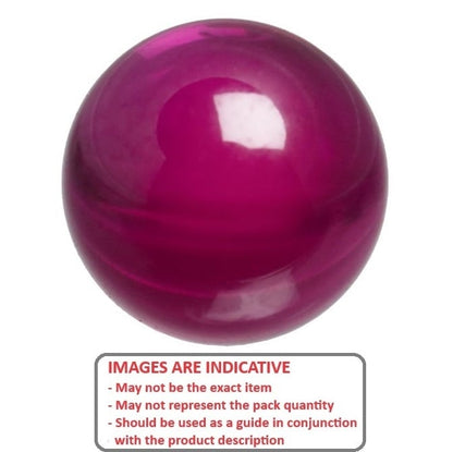 Ball    4.763 mm Synthetic Ruby - Precision Grade 25 - Red - MBA  (Pack of 5)