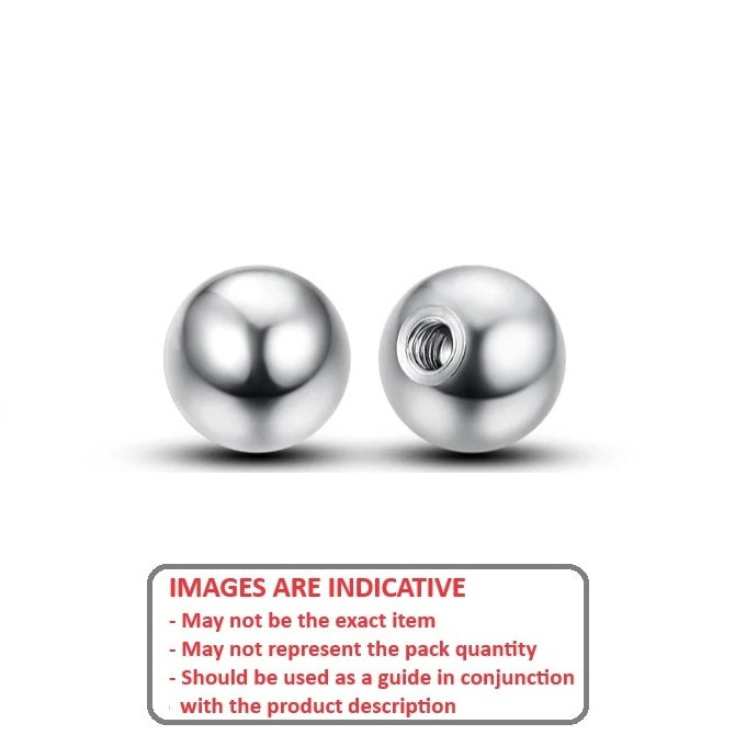 Ball    3 mm Titanium High Strength - Precision Grade 100 - Silver-Grey - M1.2x0.25 Thread x 1.5mm Deep - MBA  (Pack of 250)