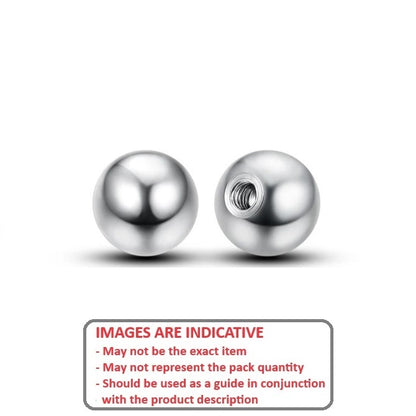 Ball    3 mm Titanium High Strength - Precision Grade 100 - Silver-Grey - M1.2x0.25 Thread x 1.5mm Deep - MBA  (Pack of 250)