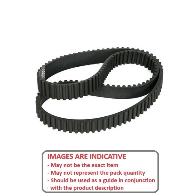 Timing Belt  163 Teeth x 9mm Wide  - Metric Nylon Covered Neoprene with Fibreglass Cords - Black - 5 mm HTD Curvelinear Pitch - MBA  (Pack of 1)