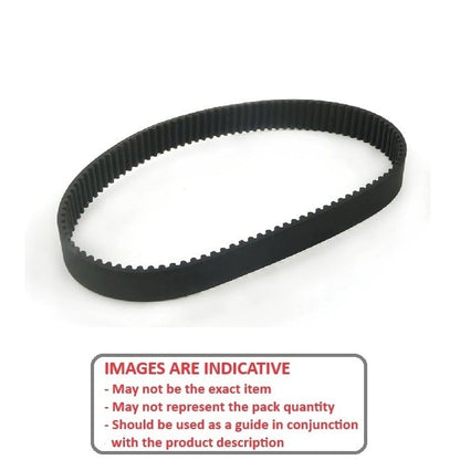 Timing Belt   71 Tooth x 9 mm Wide  - Metric Nylon Covered Neoprene with Fibreglass Cords - Black - 5 mm GT Curvelinear Pitch - MBA  (Pack of 1)