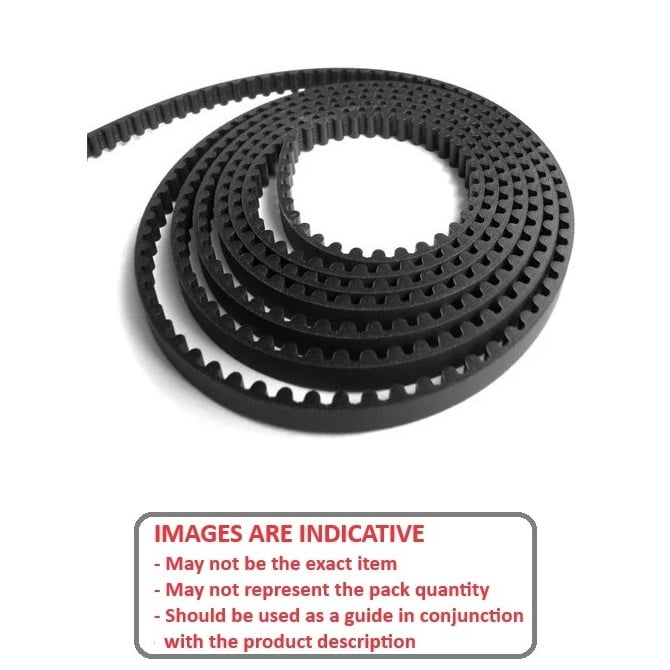 Timing Belt Length    3 mm GT x 9 mm Wide  - Metric Nylon Covered Neoprene with Fibreglass Cords - Black - MBA  (1 Metre)