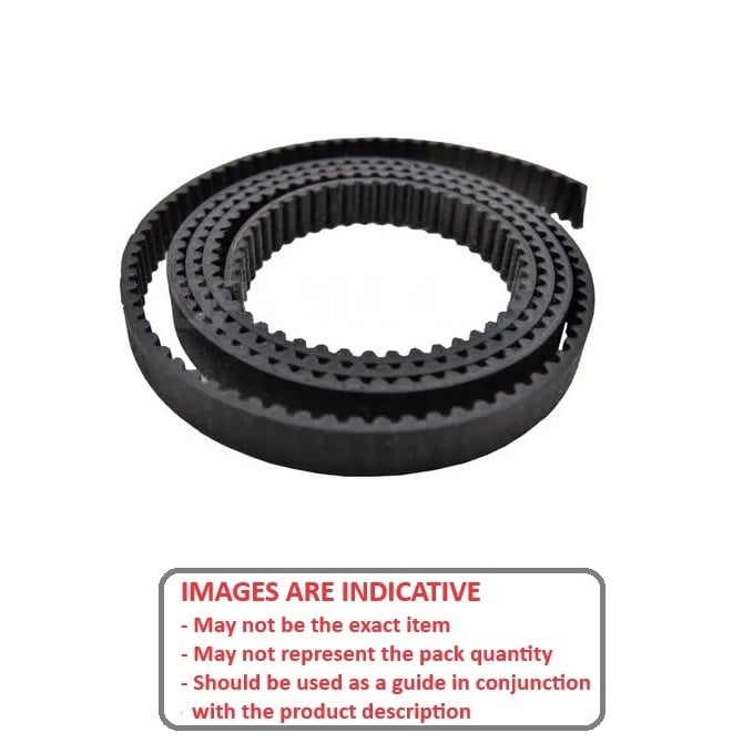 Timing Belt Length    MXL 0.08 inch x 9.5 mm Wide  - Imperial Nylon Covered Neoprene with Fibreglass Cords - Black - MBA  (1 Metre)