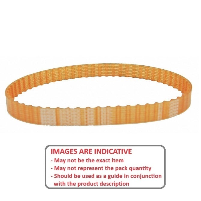 Timing Belt  114 Tooth x 6 mm Wide  - Metric Polyurethane with Steel Cords - Amber - 2.5 mm T2.5 Trapezoidal Pitch - MBA  (Pack of 1)