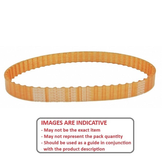 Timing Belt   65 Tooth 6mm Wide  - Metric Polyurethane with Steel Cords - Translucent - 5 mm T5 Trapezoidal Pitch - MBA  (Pack of 1)