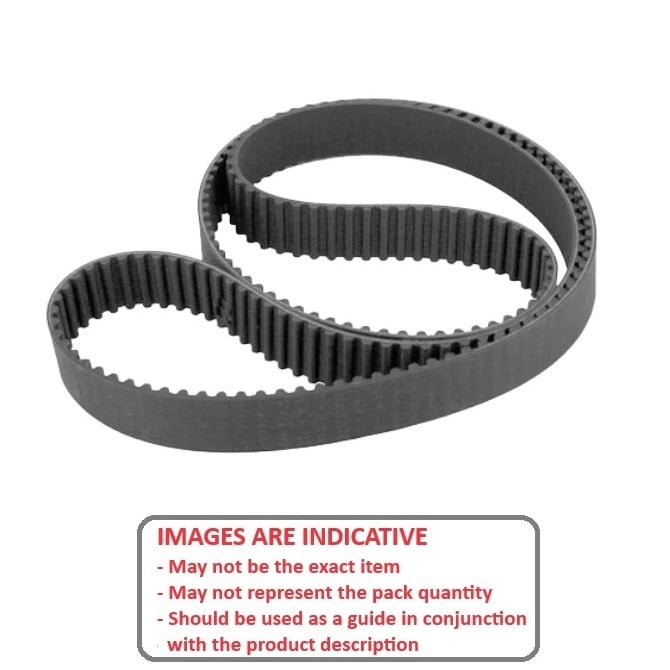 Timing Belt  260 Tooth x 15 mm Wide  - Metric Nylon Covered Neoprene with Fibreglass Cords - Black - 5 mm GT Curvelinear Pitch - MBA  (Pack of 1)