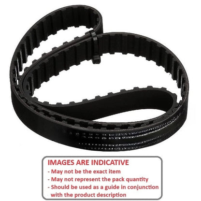 Belts  166 Teeth x 38.1mm Wide  - Imperial Nylon Covered Neoprene with Fibreglass Cords - Black - 12.7 mm (1/2 Inch) H Series Trapezoidal Pitch - MBA  (Pack of 4)