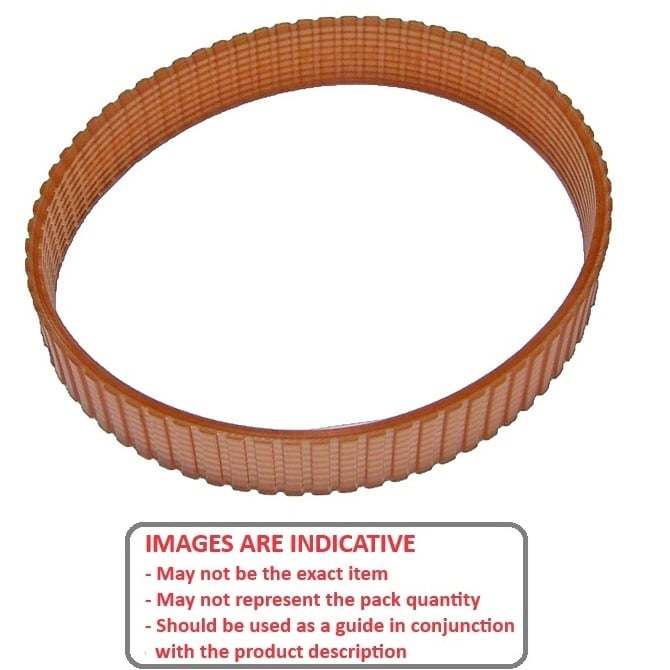 Timing Belt  125 Teeth x 25mm Wide  - Metric Polyurethane with Steel Cords - Translucent - 5 mm T5 Trapezoidal Pitch - MBA  (Pack of 1)