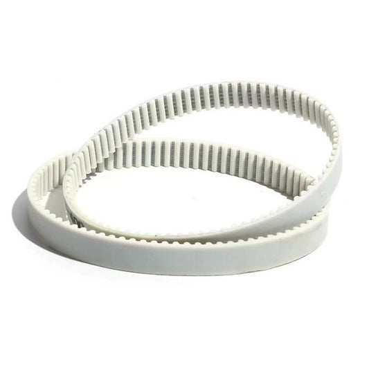 Timing Belt  100 Curved Teeth Clean 6 mm Wide  - Metric Nylon Covered Neoprene with Fibreglass Cords - White - 2 mm GT Curvelinear Pitch - MBA  (Pack of 1)