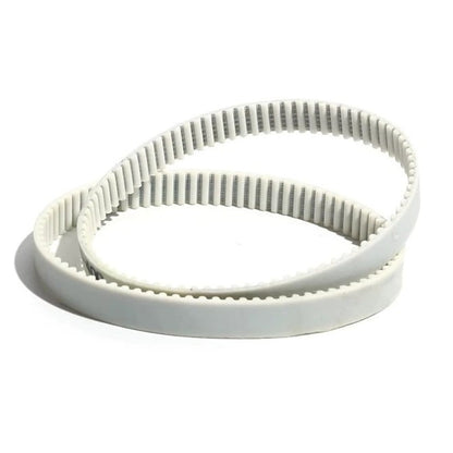 Timing Belt  126 Curved Teeth Clean 6 mm Wide  - Metric Nylon Covered Neoprene with Fibreglass Cords - White - 2 mm GT Curvelinear Pitch - MBA  (Pack of 1)