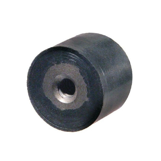 Cylindrical Bumper   25.4 x 25.4 mm - 1/4-20 UNC  - Female Polyurethane - Black - 60A - MBA  (Pack of 1)