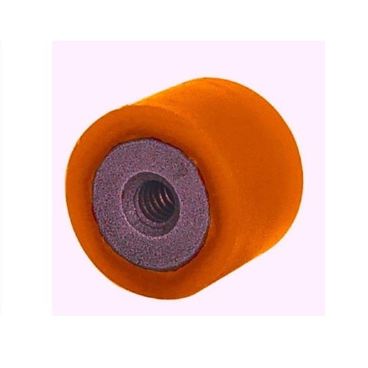 Cylindrical Bumper   25.4 x 25.4 mm - 1/4-20 UNC  - Female Polyurethane - Orange - 80A - MBA  (Pack of 1)