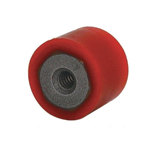 Cylindrical Bumper   25.4 x 25.4 mm - 1/4-20 UNC  - Female Polyurethane - Red - 95A - MBA  (Pack of 1)