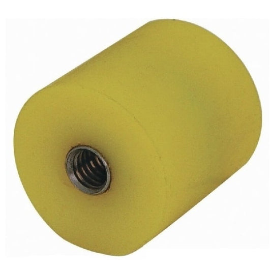 Cylindrical Bumper   25.4 x 25.4 mm - 1/4-20 UNC  - Female Polyurethane - Yellow - 40A - MBA  (Pack of 1)