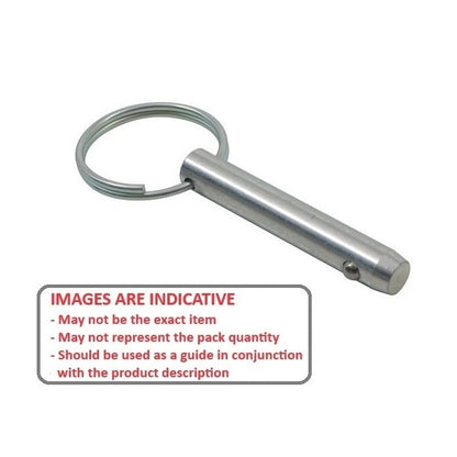 Ball Lock Pin    6.35 x 50.80 mm Stainless 303 Grade - Keyring Style - MBA  (Pack of 1)