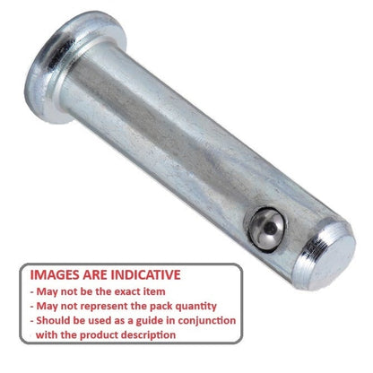 Clevis Pin   12.7 x 76.20 x 88.90 mm  - Self Locking Low Carbon Steel Zinc Plated - MBA  (Pack of 1)