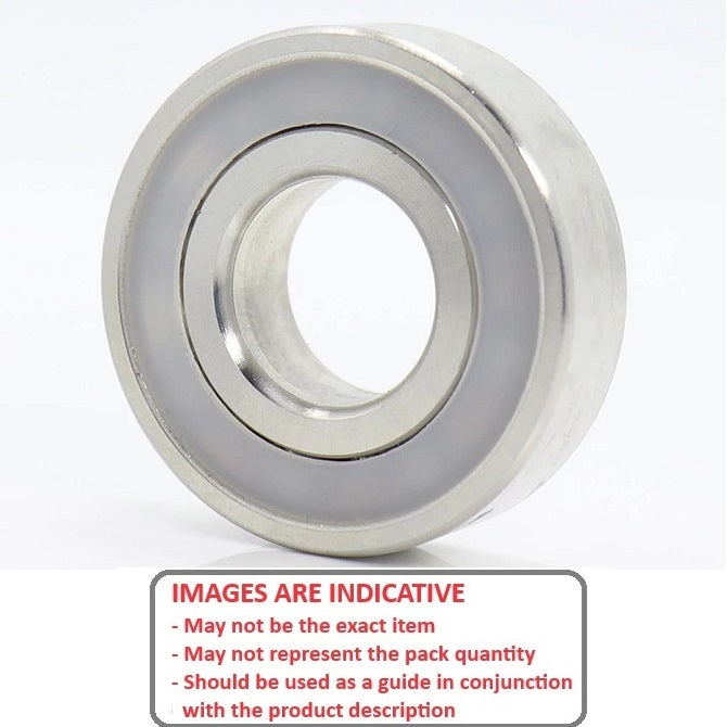 Ball Bearing   15 x 35 x 11 mm  -  Stainless 316 Grade - Semi-Ground - Sealed without Lubricant - Polyethylene Retainer - MBA  (Pack of 10)