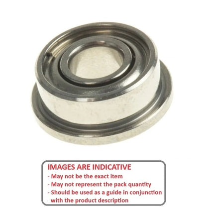 Ball Bearing    3 x 8 x 4 mm  - Flanged Stainless 440C Grade - Abec 5 - MC34 - Standard - Shielded / Filmoseal with Light Oil - MBA  (Pack of 20)