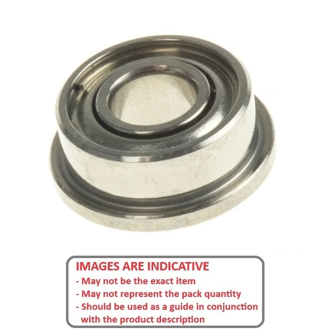 Ball Bearing    3 x 10 x 4 mm  - Flanged Stainless 440C Grade - Abec 5 - MC34 - Standard - Shielded / Filmoseal and Greased - Ribbon Retainer - MBA  (Pack of 20)