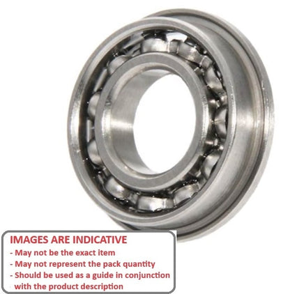 Ball Bearing    2 x 6 x 2.5 mm  - Flanged Chrome Steel - Abec 1 - MC3 - Standard - Open Lightly Oiled - Standard Retainer - MBA  (Pack of 1)
