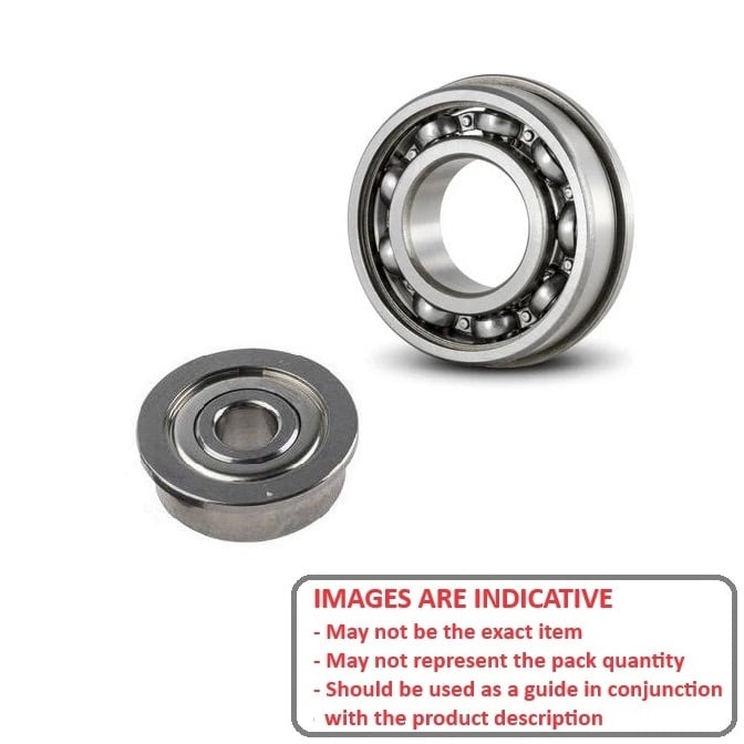 Ball Bearing    3.175 x 6.35 x 2.779 mm  - Flanged Stainless 440C Grade - Abec 7 - MC34 - Standard - Shielded with Light Oil - Ribbon Retainer - MBA  (Pack of 1)