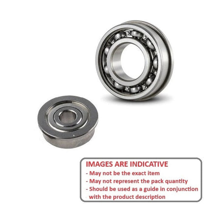 Ball Bearing    6.35 x 9.525 x 3.175 mm  - Flanged Stainless 440C Grade - Abec 7 - MC34 - Standard - Single Shield and Greased - MBA  (Pack of 20)