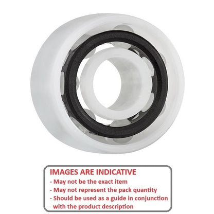 Plastic Bearing   31.75 x 57.15 x 19.05 mm  - Double Row Ball Acetal with Glass Balls - Plastic - Ribbon Retainer - KMS  (Pack of 1)
