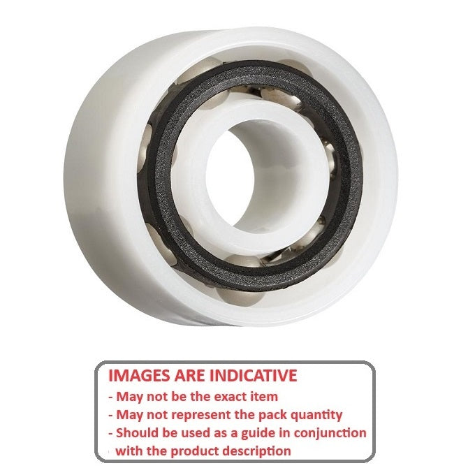 Plastic Bearing   15 x 35 x 15.875 mm  - Double Row Ball Acetal with 316 Stainless Balls - Plastic - Ribbon Retainer - MBA  (Pack of 1)