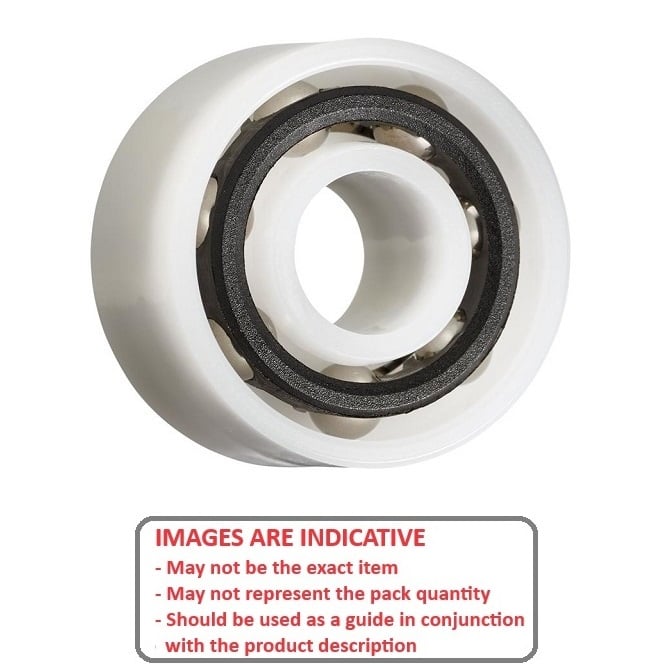 Plastic Bearing    9.525 x 22.225 x 11.113 mm  - Double Row Ball Acetal with 316 Stainless Balls - Plastic - Ribbon Retainer - KMS  (Pack of 1)