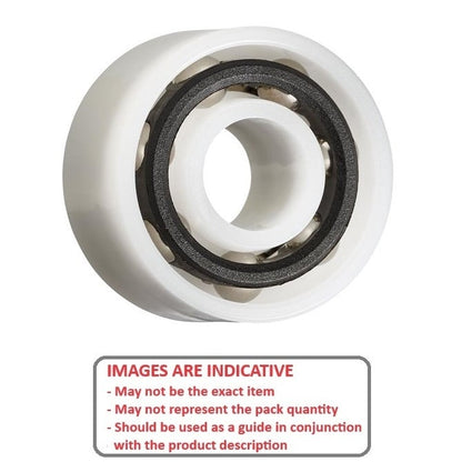 Plastic Bearing   25 x 52 x 20.630 mm  - Double Row Ball Acetal with 316 Stainless Balls - Plastic - Ribbon Retainer - KMS  (Pack of 1)