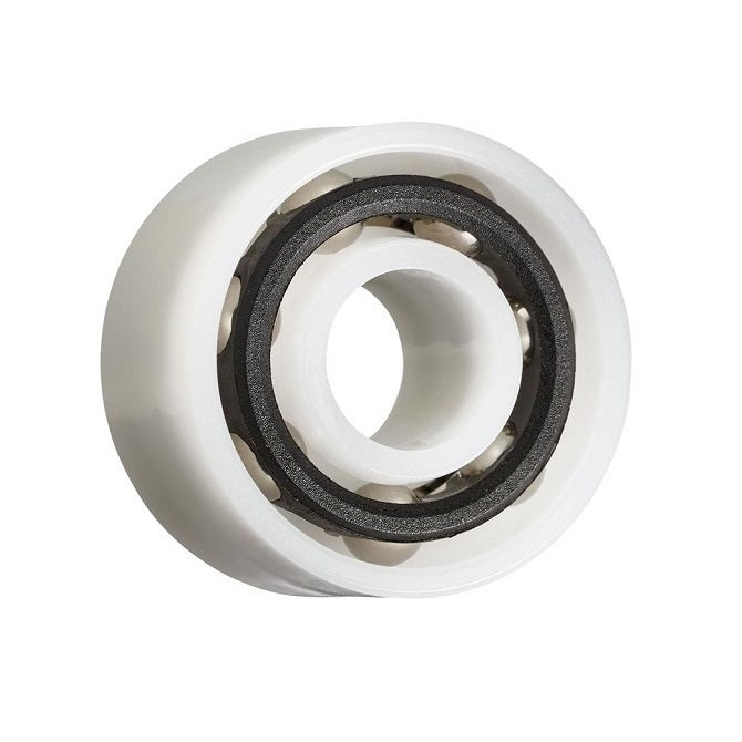 Plastic Bearing    6.35 x 15.875 x 9.525 mm  - Double Row Ball Acetal with 316 Stainless Balls - Plastic - Ribbon Retainer - KMS  (Pack of 1)