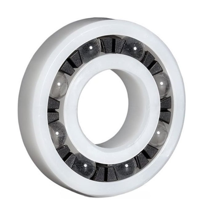 Plastic Bearing   31.75 x 57.15 x 12.7 mm Acetal with Glass Balls - Plastic - Ribbon Retainer - MBA  (Pack of 1)