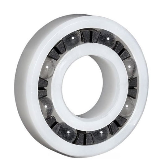 Plastic Bearing    9.525 x 22.225 x 7.142 mm Acetal with Glass Balls - Plastic - Ribbon Retainer - KMS  (Pack of 1)