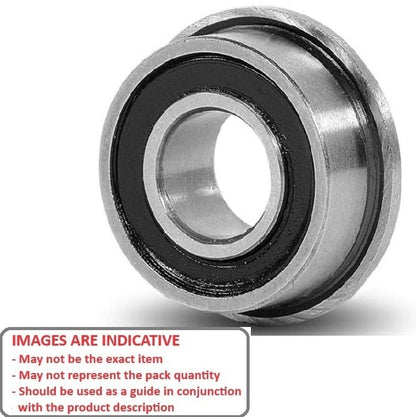 Ball Bearing   15 x 32 x 9 mm  - Flanged Chrome Steel - Economy - Sealed - Rivetted Retainer - ECO  (Pack of 1)