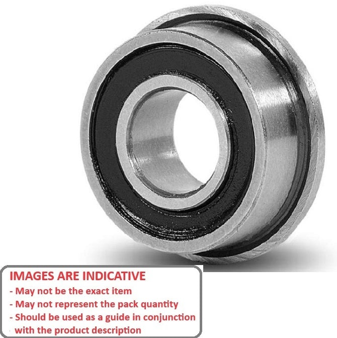 Ball Bearing   30 x 42 x 7 mm  - Flanged Chrome Steel - Abec 1 - CN - Standard - Sealed - Rivetted Retainer - MBA  (Pack of 1)