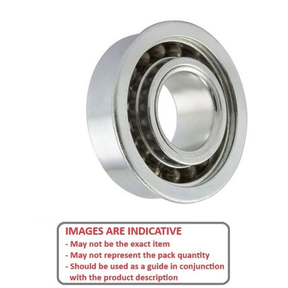 Ball Bearing    4.763 x 9.525 x 3.175 mm  - Flanged Extended Inner Stainless 440C Grade - Abec 5 - MC34 - Standard - Open Lightly Oiled - Ribbon Retainer - MBA  (Pack of 20)