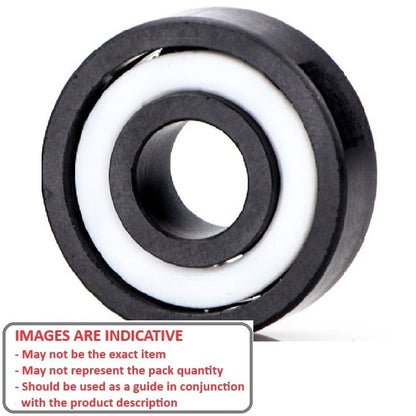 Ceramic Bearing    6.35 x 19.05 x 7.142 mm  - Ball Ceramic Si3N4 - MC34 - Standard - Grey - Sealed without Lubricant - PTFE Retainer - MBA  (Pack of 10)