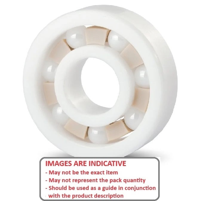 Ceramic Bearing    8 x 16 x 4 mm  - Ball ZrO2 Full Ceramic - MC34 - Standard - Off White - Open without Lubricant - PTFE Retainer - MBA  (Pack of 10)