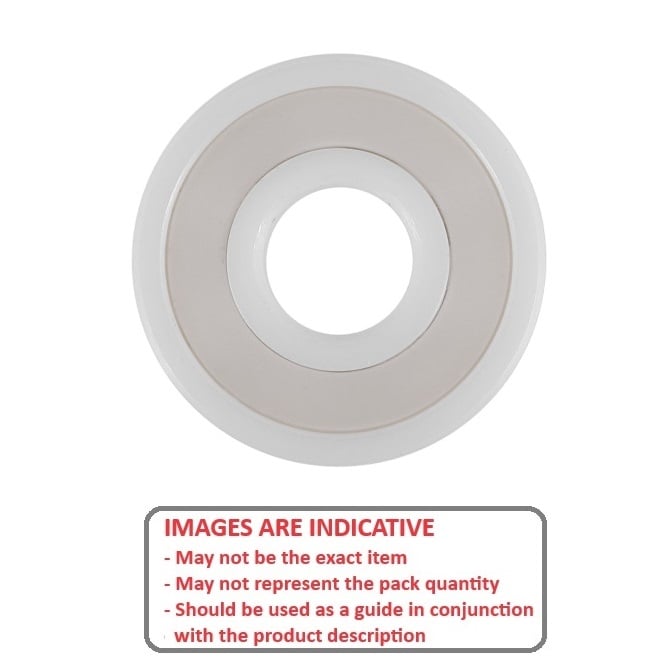 Ceramic Bearing    9.525 x 22.225 x 7.142 mm  - Ball ZrO2 Full Ceramic - MC34 - Standard - Off White - Sealed without Lubricant - PTFE Retainer - MBA  (Pack of 1)