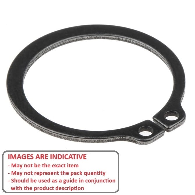 External Circlip   17.46 x 1.07 mm  -  Carbon Steel - 17.46 Shaft - MBA  (Pack of 100)