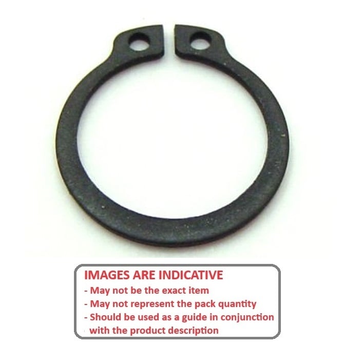 External Circlip    2.5 x 0.6 mm  - Grooveless Carbon Steel - 2.50 Shaft - MBA  (Pack of 100)