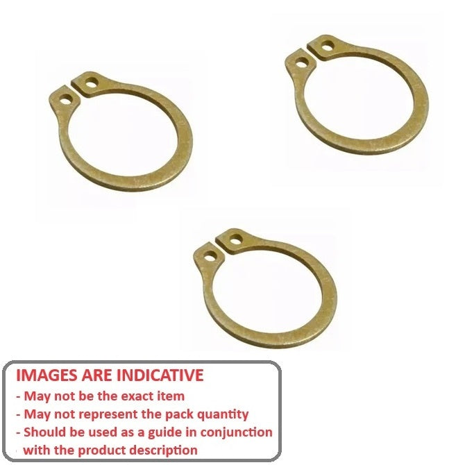 External Circlip    4.78 x 0.9 mm  - Grooveless Carbon Steel Zinc Plated Yellow - 4.78 Shaft - MBA  (Pack of 250)