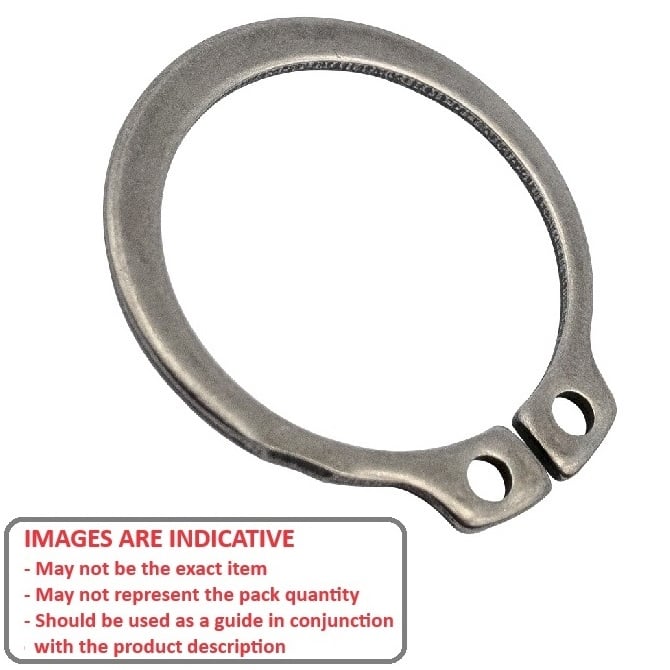 External Circlip   12 x 1 mm  -  Stainless PH15-7 Mo - 12.00 Shaft - MBA  (Pack of 5)