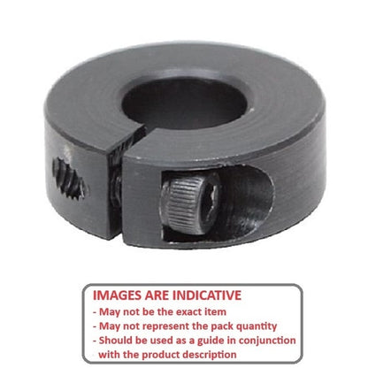 Shaft Collar    9.525 x 22.23 x 8.7 mm  - One Piece Clamp Steel Black Oxide Coated - Round Bore - MBA  (Pack of 1)