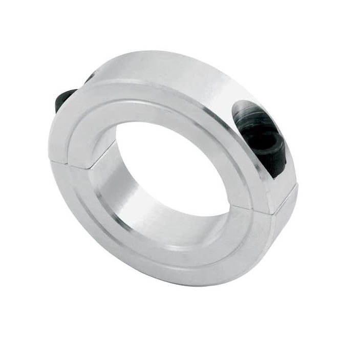 Shaft Collar   25 x 50 x 15 mm  - Two Piece Clamp Aluminium - Round BoreRound Bore - MBA  (Pack of 1)