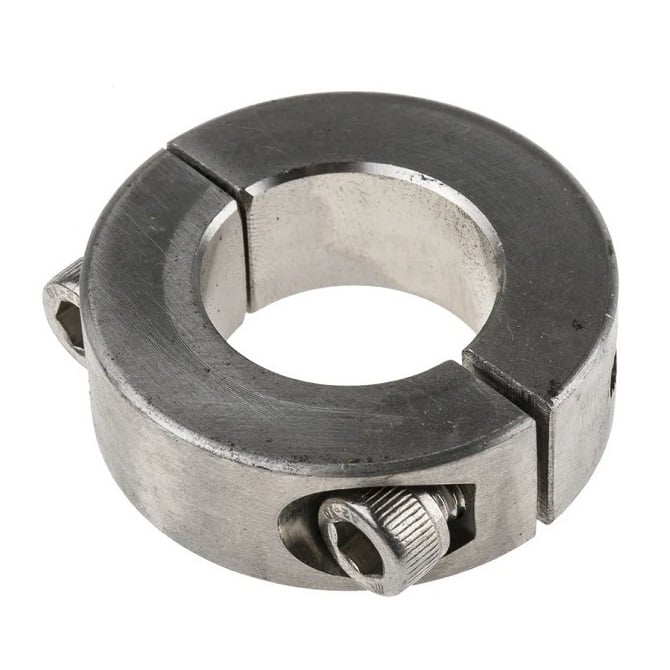 Shaft Collar   19.05 x 38.1 x 12.7 mm  - Two Piece Clamp Stainless 303 - Round Bore - MBA  (Pack of 1)
