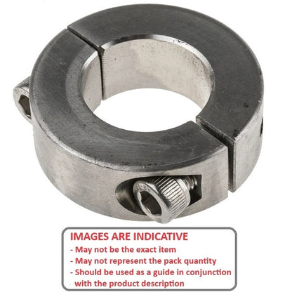 Shaft Collar   28.575 x 47.60 x 12.7 mm  - Two Piece Clamp Stainless 303 - Round Bore - MBA  (Pack of 1)