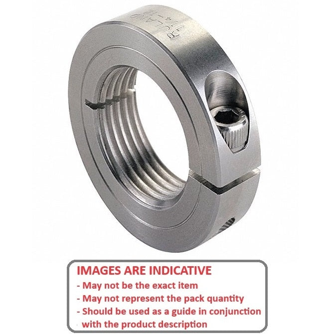 Threaded Collar    1-2-13 UNC x 28.575 x 10.319 mm  - One Piece Clamp Stainless - Threaded Bore - MBA  (Pack of 1)